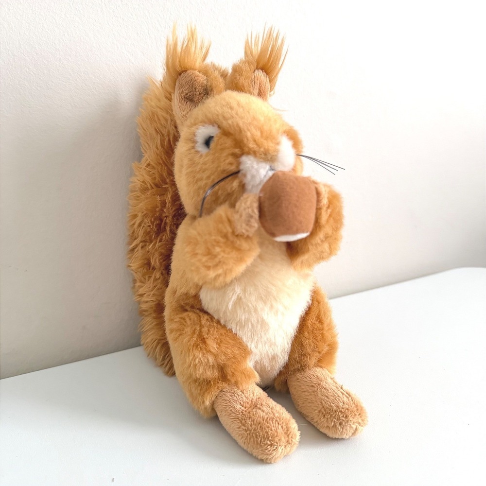 Smiki Plush Squirrel Soft Toy Ginger Bushy Tail Holding Nut 8 Inch Woodland